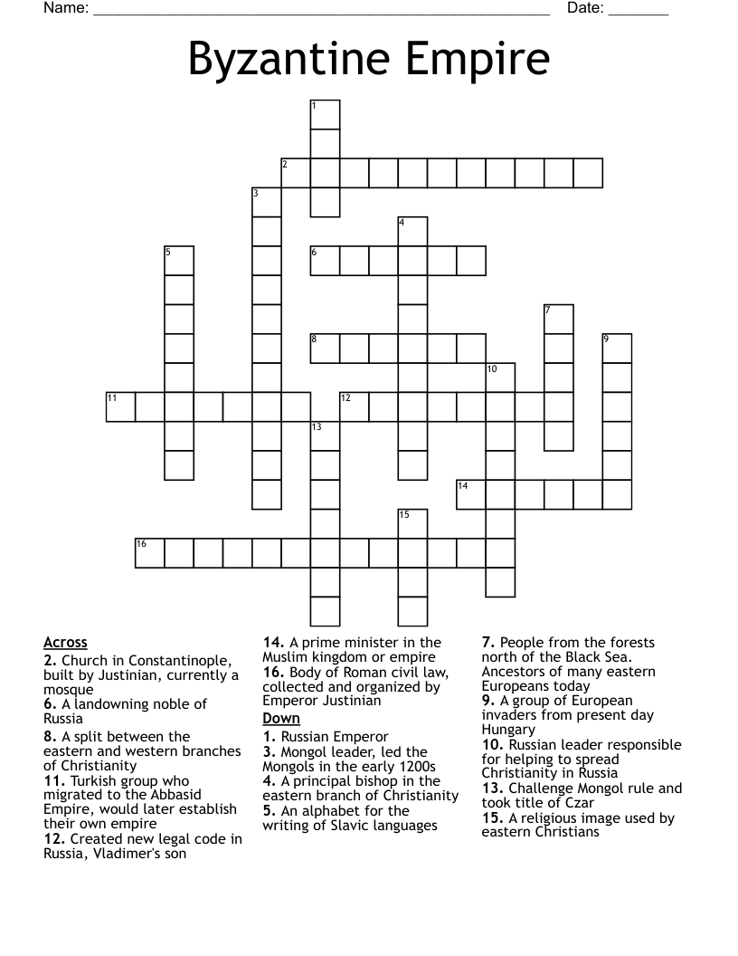 Mastering Byzantine Empire Crossword Clues and Answers